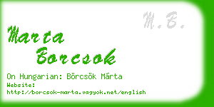 marta borcsok business card